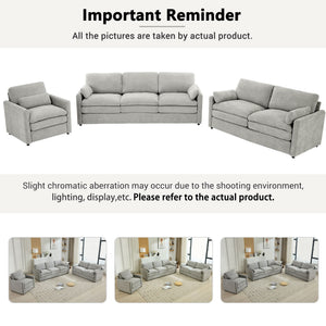 Cozy Upholstered Sofa Set For Living Room