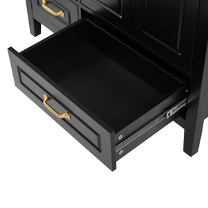 Bathroom Vanity With Sink, Soft Closing Doors & Drawers, Metal Handles