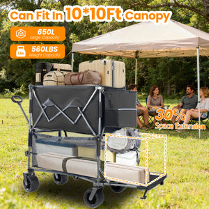 55" Heavy Duty Double-Layer Wagon with Brakes