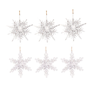 Set of 6 Iron Snowflake Hanger Christmas Tree Ornaments