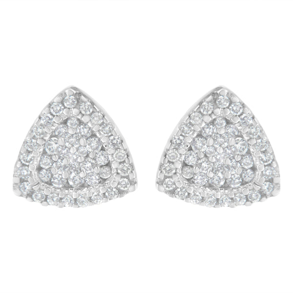 14K White Gold 1/2 cttw Trillion Shaped Diamond Stud Earrings (H-I Clarity, SI2-I1 Color)