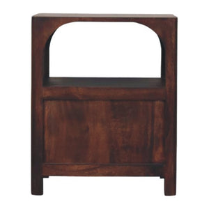 Solid Wood Arched Edge 1 Drawer Bedside