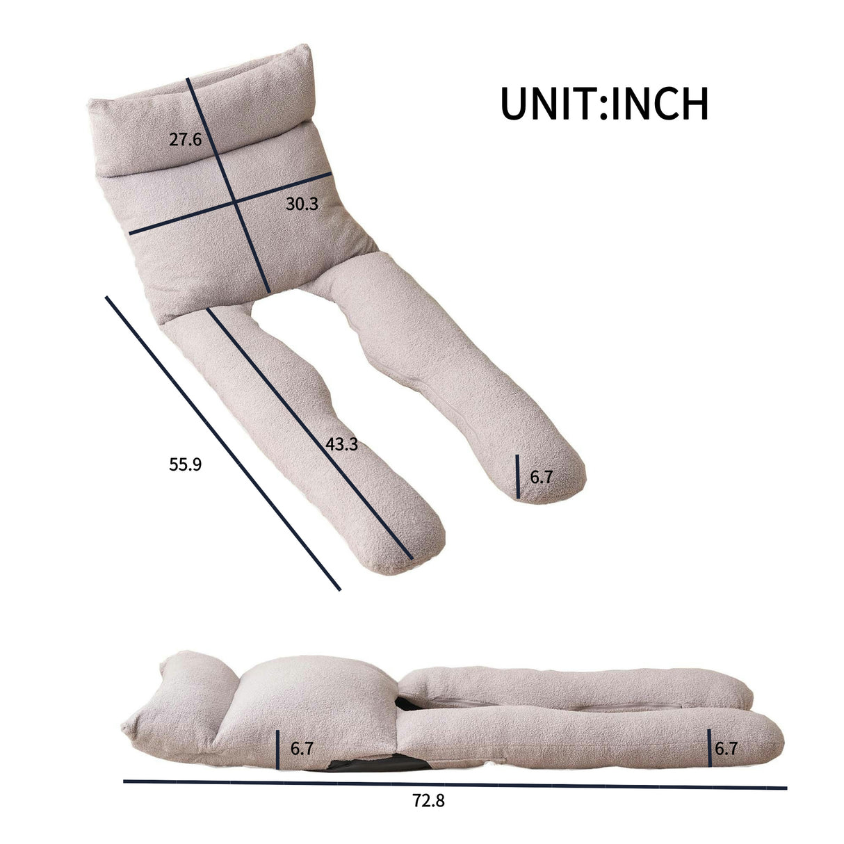 Adjustable Head and Waist U-Shaped Full-Body Recliner