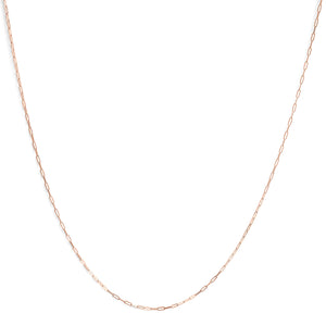 Unisex Solid 14K Yellow Gold 1.5mm Paperclip Chain Necklace - 18 Inches