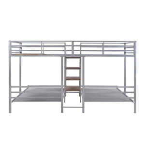 Metal Bunk Bed With Storage Shelves Staircase