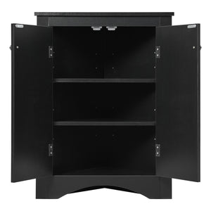 Triangle Bathroom Storage Cabinet With Adjustable Shelves, Freestanding Floor Cabinet For Home Kitchen