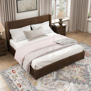 Platform Bed Frame With Headboard, Floor Standing Design