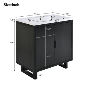 Bathroom Vanity Set With Sink, Combo Cabinet, Bathroom Storage Cabinet, Solid Wood Frame