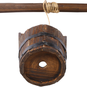 Rustic Wooden Wishing Well Planter