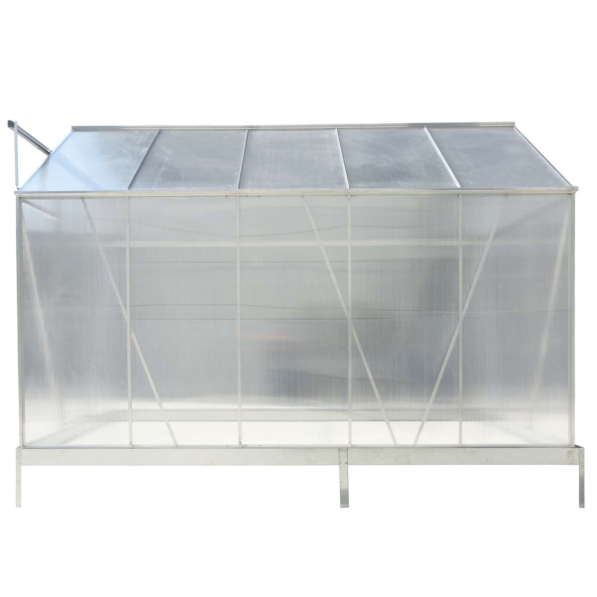 Polycarbonate house, Heavy Duty Outdoor Aluminum Walk-In House Kit With Rain Gutter, Vent And Door For Backyard Garden
