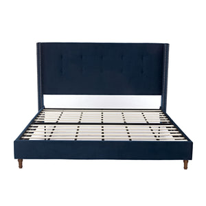 Peyton - Upholstered Bed With 54" High Headboard, Traditional Hand Buttoned Tufting