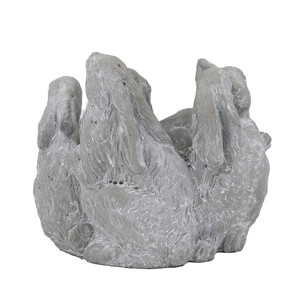 5 Bunny Cement Planter with Playful Bunny Design - Cement