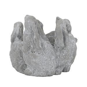 5 Bunny Cement Planter with Playful Bunny Design - Cement