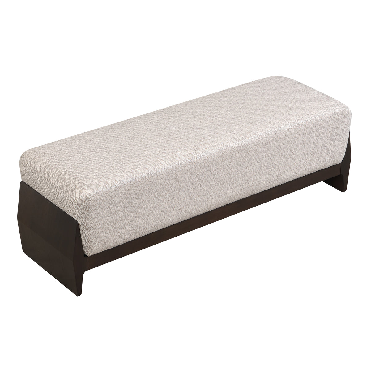 Rubber Solid Wood Bench with Thick Soft Cushions