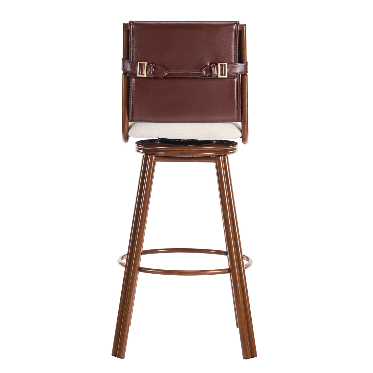 Sibyl Indoor Upholstered Swivel Bar Stool with Metal Frame