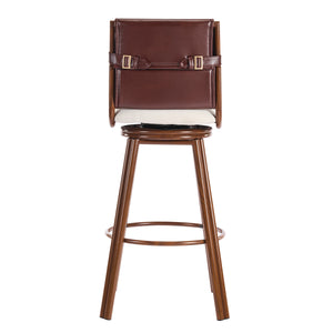 Sibyl Indoor Upholstered Swivel Bar Stool with Metal Frame