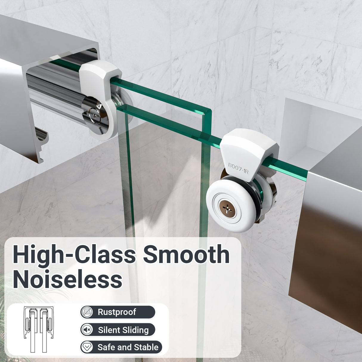 Semi-Frameless Double Sliding Shower Door