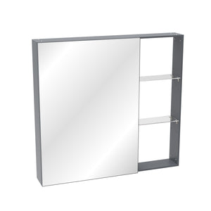 Medicine Cabinet, Wall Mounted Bathroom Mirror With Storage, Adjustable Shelves - Black Brown