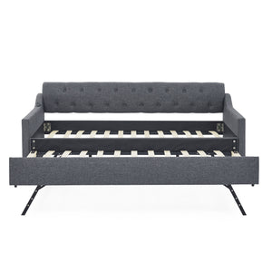 Size Upholstered Daybed With Trundle And USB Charging Armrest