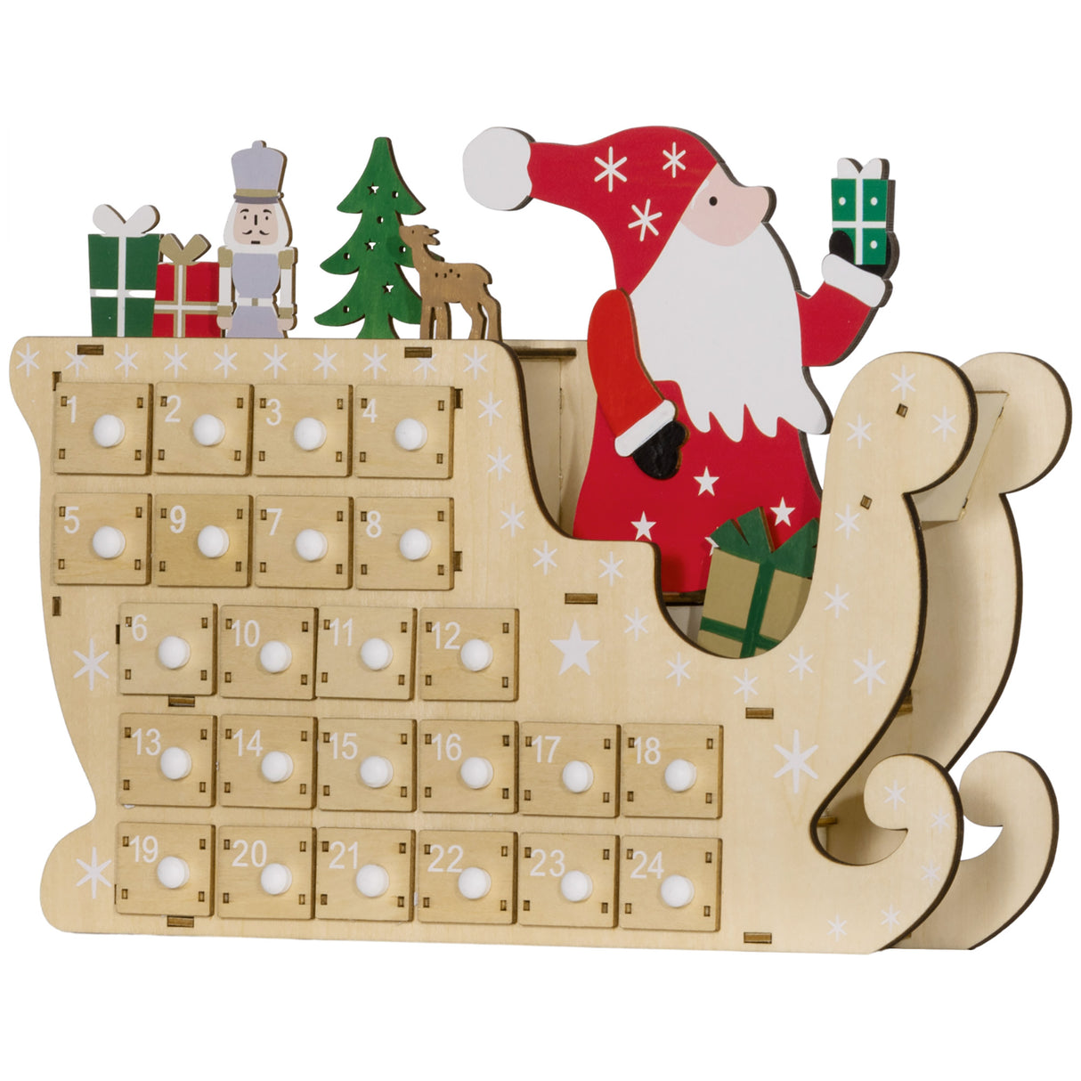 HOMCOM Christmas Advent Calendar with 24 Countdown Drawers