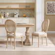 French-Country-Dining-Chairs-Set-of-2,-Upholstered-with-Rattan-Back-