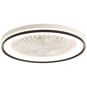 RGB Dimmable LED Bladeless Ceiling Fan With Remote Control, Flush Mount - White