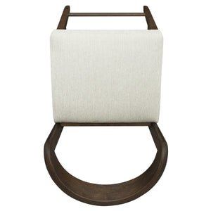 Solid Rubber Wood Counter Stools (Walnut + Beige) Set of 2