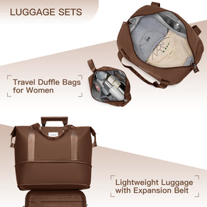 6 Piece Luggage Set with Duffel Bags and Expandable Suitcases