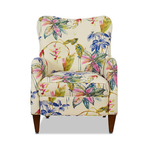 Paradise Upholstered Arm Chair, Off-White Floral, Beige Fabric