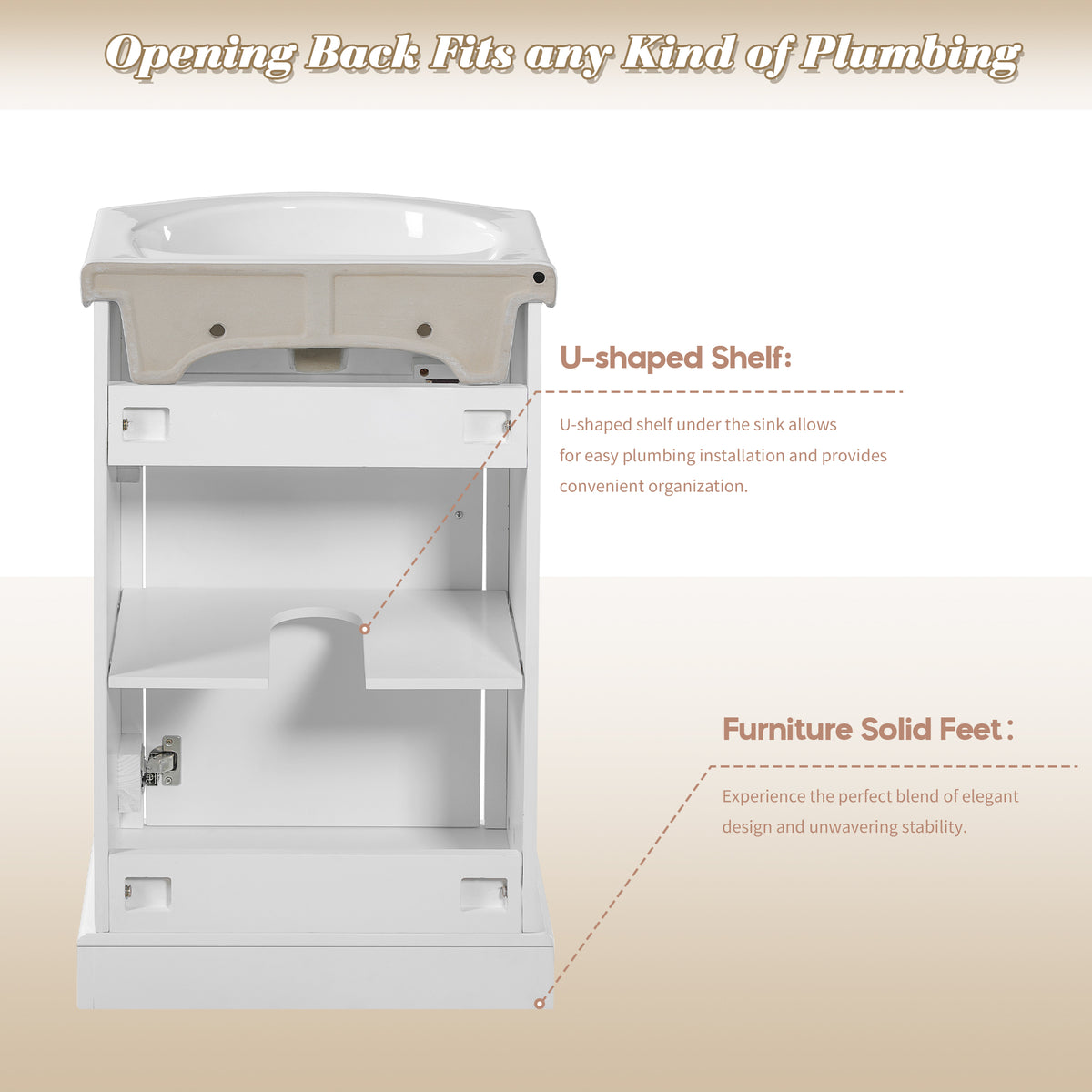 20-Inch Bathroom Vanity with Ceramic Sink