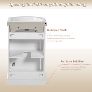 20-Inch Bathroom Vanity with Ceramic Sink