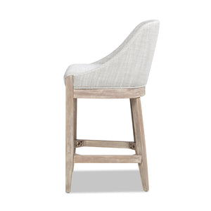 Newport 26.5" Coastal Curved Back Counter Stool, Two-Tone Neutral