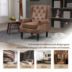 Modern Accent Armchair With Sturdy Wood Legs