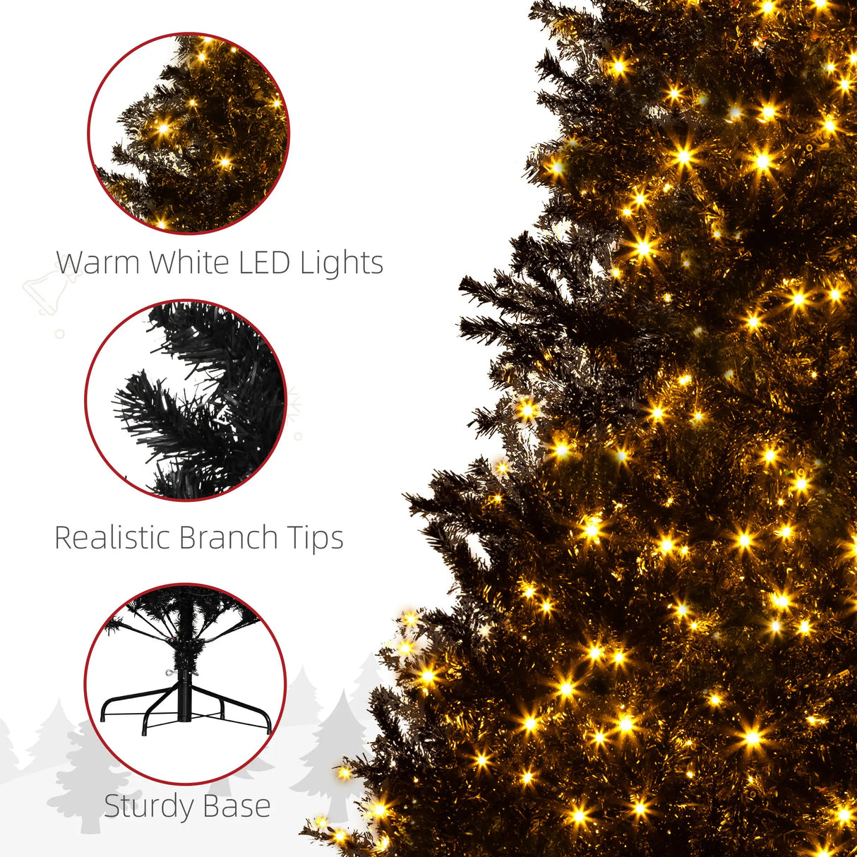 7.5 Ft Tall PreLit Artificial Christmas Tree
