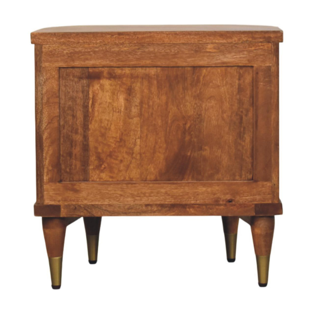 Solid Wood Ribbed Bedside Table