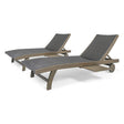 Outdoor Chaise Lounge With Pull Out Tray And Wicker Seat - Gray - Best Buy Furniture
