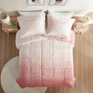 Twin/Twin XL Ombre Shaggy Long Fur Comforter Mini Set