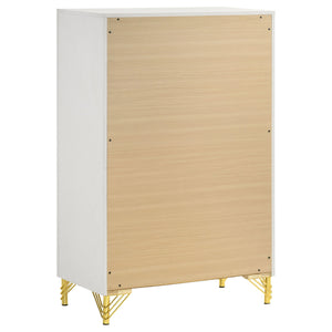 Chesney - 5 Drawer Chest With Trim - White