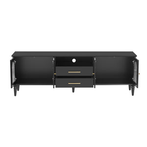 TV Stand For TVs Up To 75", Entertainment Center Media Console For Living Room - Black
