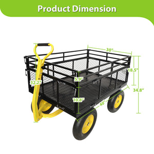 Steel Garden Cart, Heavy Duty 1400 lbs Capacity