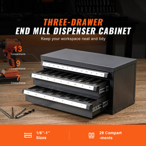 End Mill Dispenser Cabinet, Three-Drawer Organizer for End Mill Storage