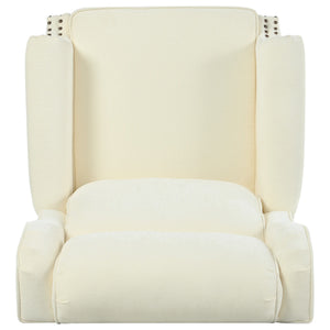 Push Back Recliner Chair Upholstered Recliner Armchair With Classic Wing Back And Solid Gourd-Shaped Legs