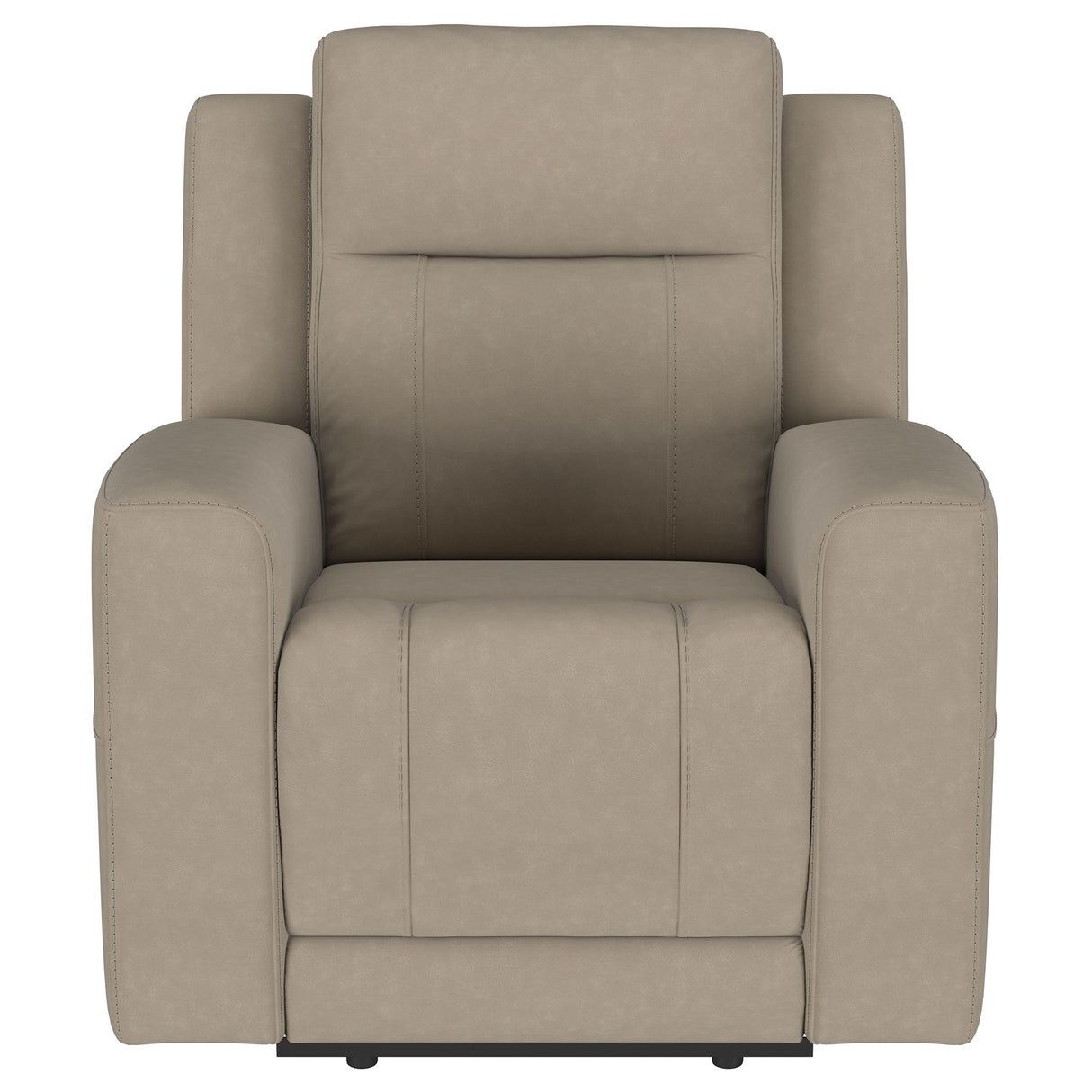 Slater - 3 Piece Upholstered Reclining Sofa Set And Built In Storage - Taupe