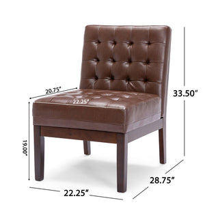 Contemporary Accent Chair With Tufted Waffle Stitch - Dark Brown - Best Buy Furniture