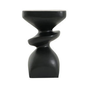 Black Abstract Tiered MGO Side Table