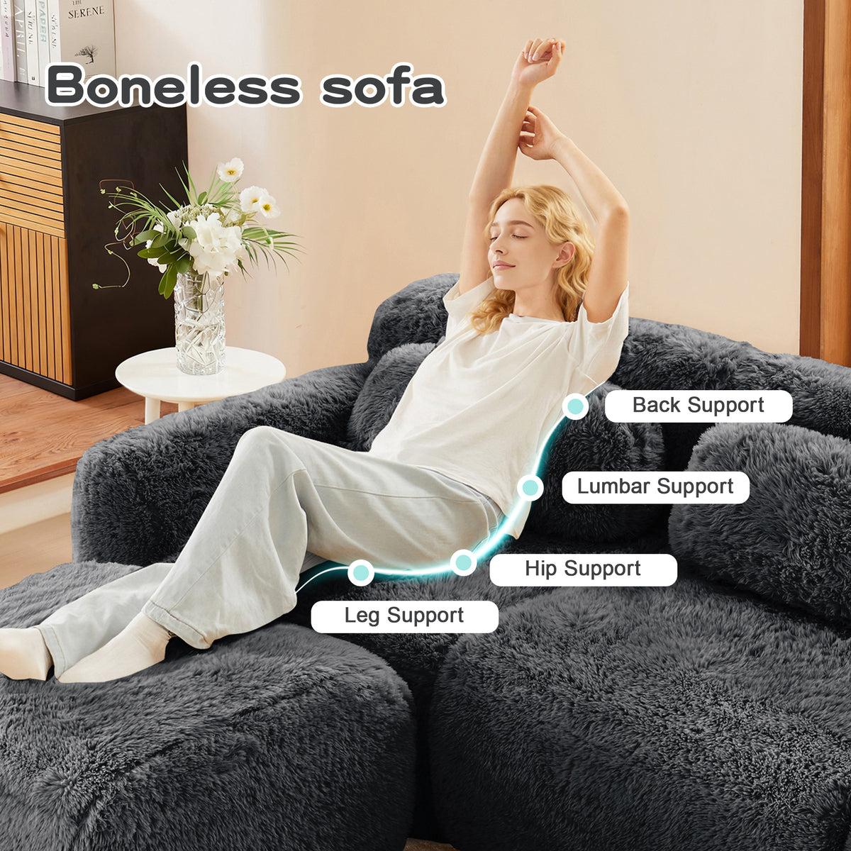U-Shaped Boneless Sofa