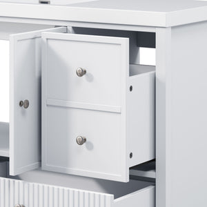 Bathroom Vanity With Separate Sink, Soft Close Doors And 4 Drawers