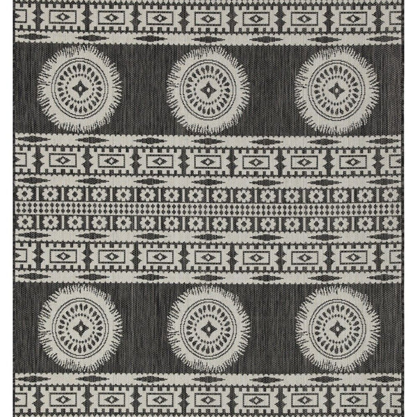 Sunshine - 5'3" X 7'3" Indoor, Outdoor Area Rug Polypropylene - Anthracite