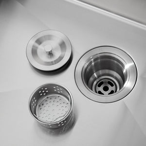 Stainless Steel Kitchen Sink, 33"x22" Single Bowl, Overmount Handmade Sink in Brushed