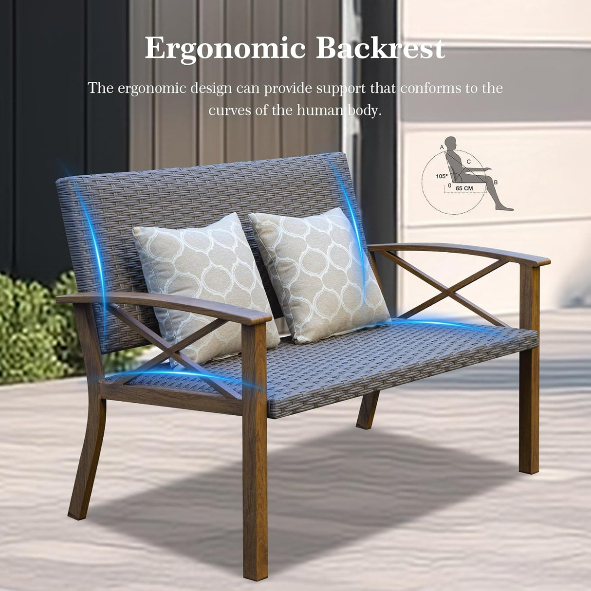 Aluminum Patio Furniture Set, 4-Piece Modern Conversation Set